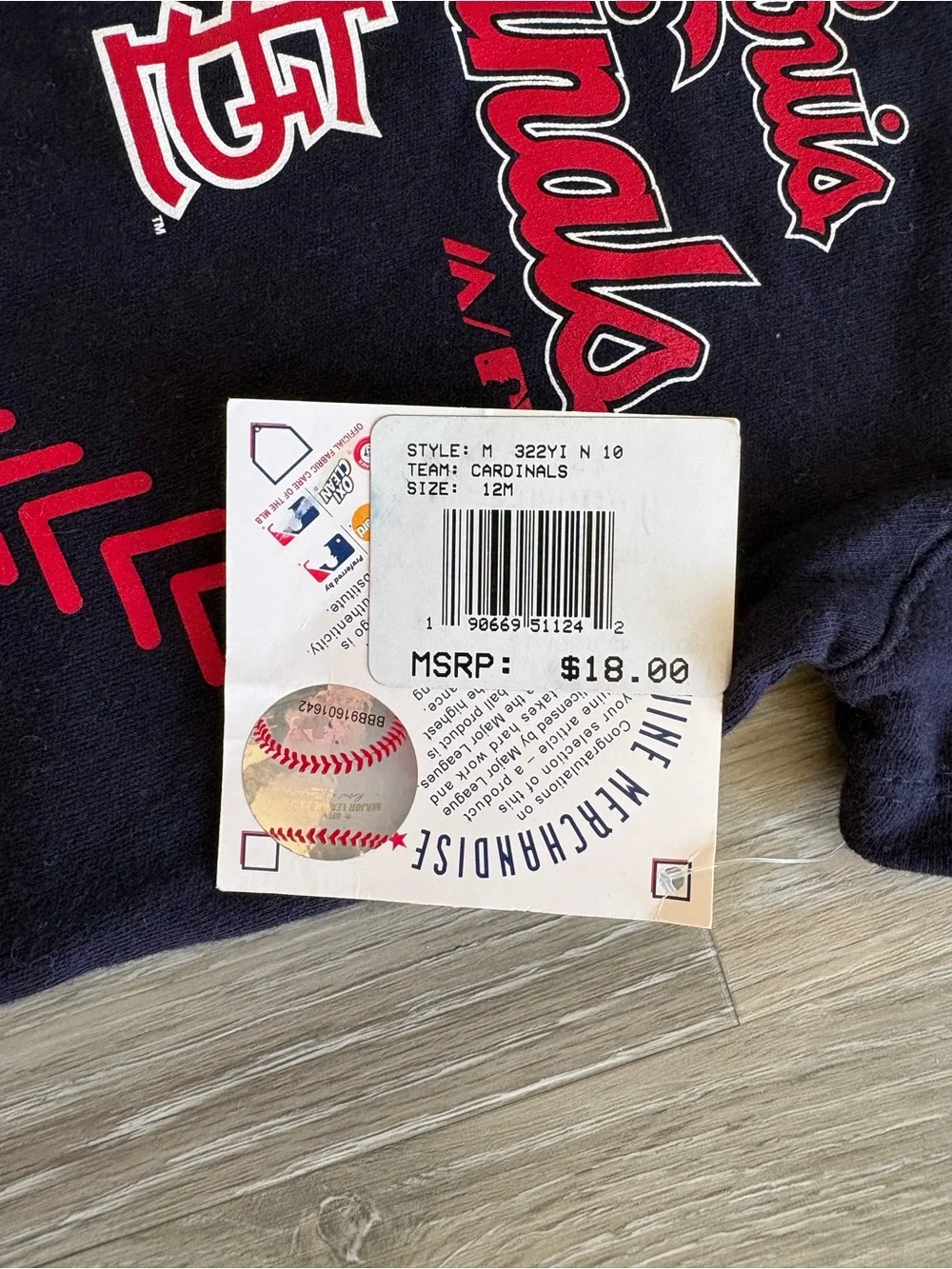 MLB St. Louis Cardinals Navy and Red Infant Onesie